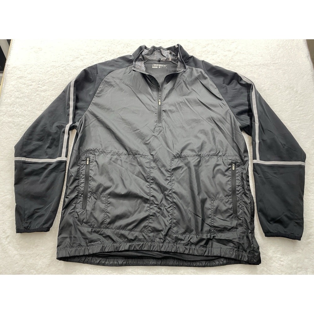 Nike Golf Mens XL Quarter Zip Windbreaker Pullover Black Grey RN56323 CA05553